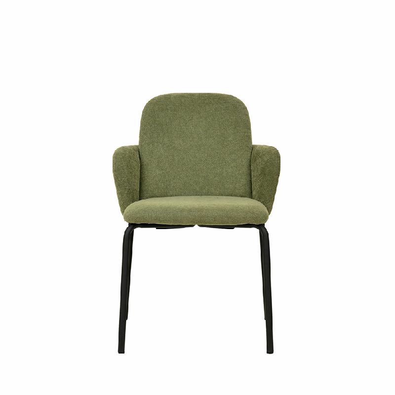 Paddy - Chaise empilable en tissu vert_1