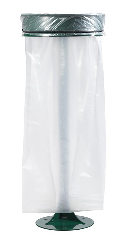 Poubelle urbaine ECOLLECTO EXTREME Support sac sur poteau sur platine 110L Vert Mousse_1