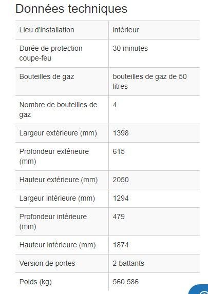 117005W - Armoire coupe-feu G30.14 pour bouteilles de gaz - 30 min de résistance au feu - 4 bouteilles de 50L_1