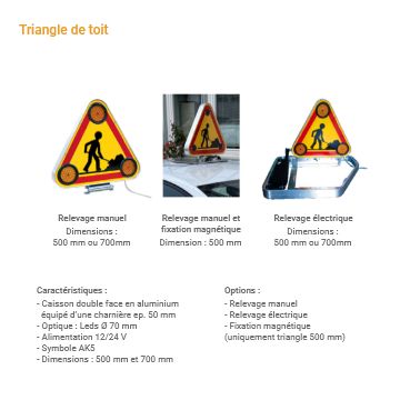 Balisage vehicules - triangle et barre de toit_1