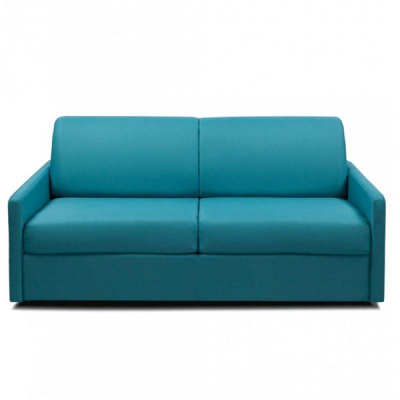 Canapé convertible Paradiso Express 160cm - Matelas 14cm - Tissu bleu paon - Fabrication italienne_1