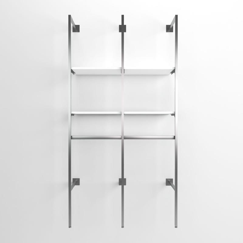 Élément suivant Queen Vogue chrome 2 tablettes blanc + 1 penderie L60xH240cm_1