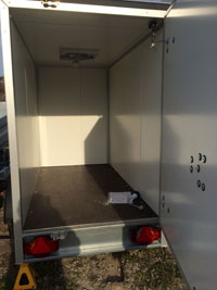 Petite remorque frigorifique Humbaur 3m3 - parois isothermes - groupe frigo 220V - 2m x 1m x 1,5m_1