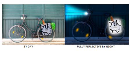 Sac cabas réutilisable réfléchissant durable - polyester haute luminosité - Réf FRAINTBIKED_1