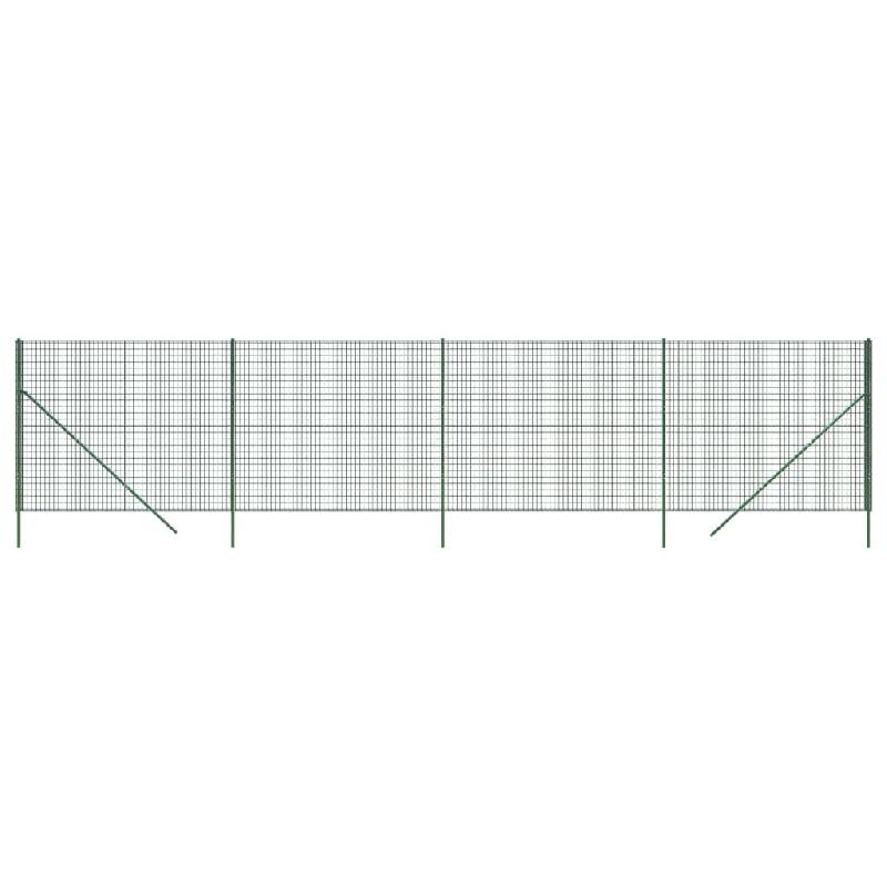 Vidaxl clôture en treillis métallique vert 1,6x10 m acier galvanisé 154052_1