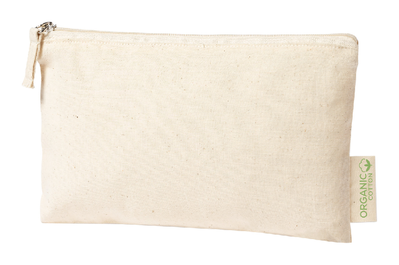 Trousse de maquillage zippée en coton biologique - 180 g/m² - Couleur naturelle_1