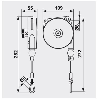 Équilibreur enrouleur 9300-9303 - câble inox - capacité 0,2 à 3kg - course 1600mm_1