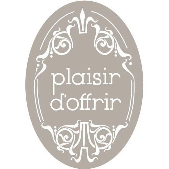 Étiquette cadeau Plaisir d'offrir ovale - 2.8x4cm - fond gris - par 500_1