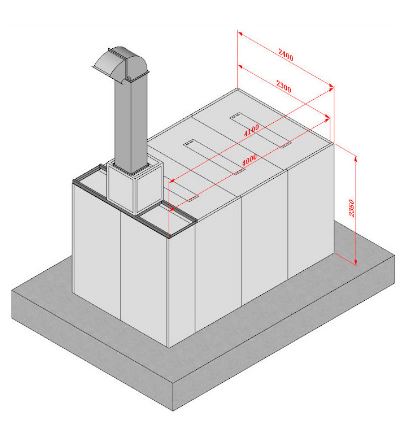 Laboratoire de peinture - ventilation horizontale - normes CE - dimensions personnalisables_1