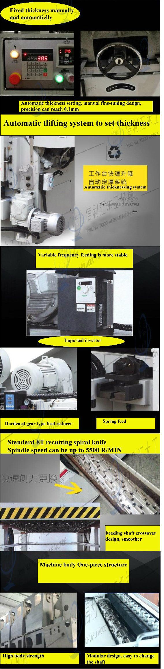 M450b - raboteuse industrielle double face - Focus Technology Co., Ltd. - dimensions standard 2350*1268*1680mm_2