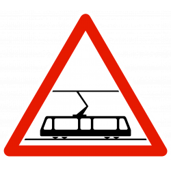 Panneau de danger A9b - Traversée de voies de tramway_1