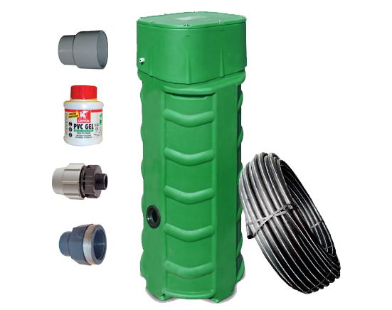 Poste de relevage Sanidrain® HT.180cm - Fil d'Eau profond 500v - DN32 - Refoulement 50mm_1