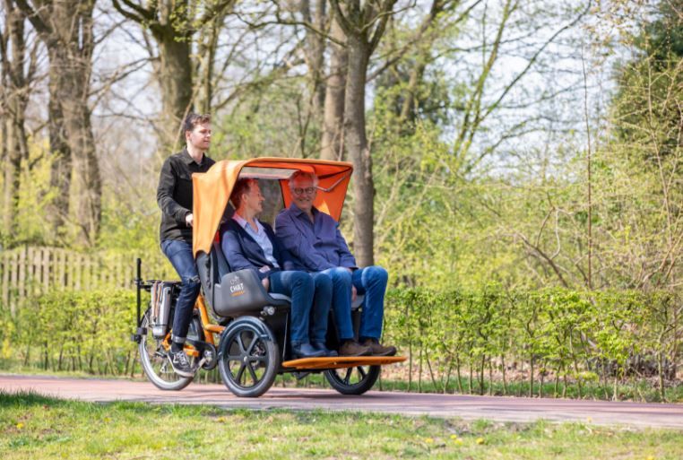 Tricycle pousse pousse le chat avec assistance électrique et capot en option_1
