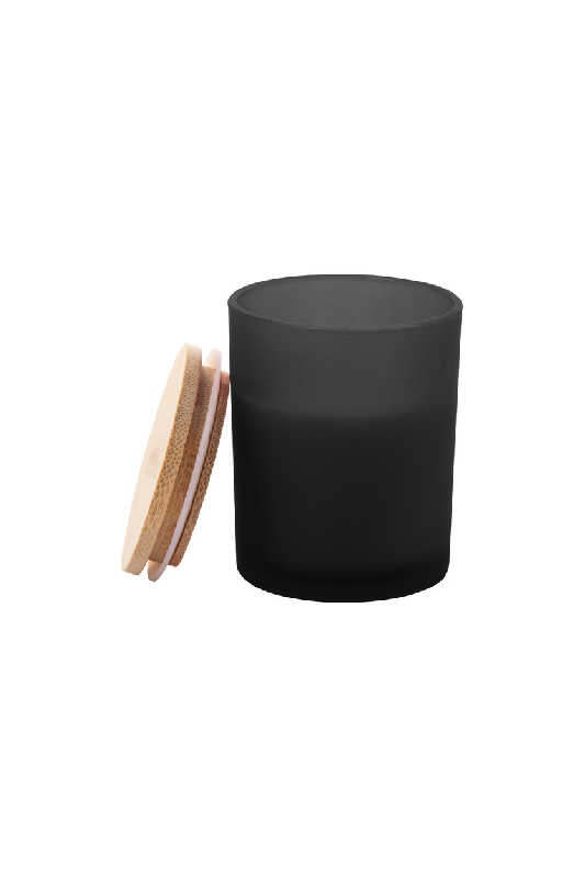 Bougie bois de santal - cire végétale parfumée - verre dépoli et couvercle bambou - 120g_1