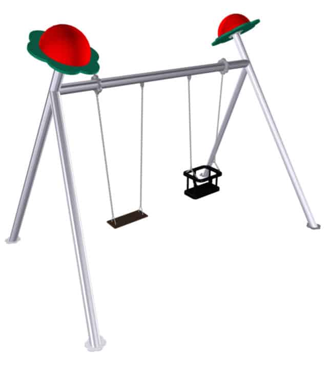 Baladine 2 places - 1 nacelle, 1 siège - LD1BX0290 - Balançoire sur portique inox pour enfants 1 à 8 ans_1