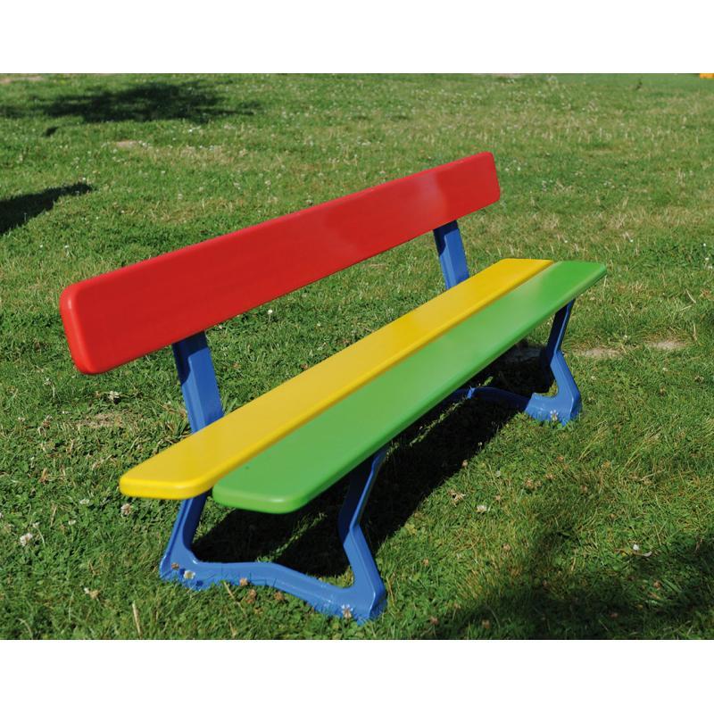 Banc public bois et acier Mora Junior - Ref : 299010 - Multicolore, 1500 mm, pour maternelles_1
