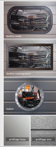 Porte sectionnelle industrielle Thermo – automatique, repliable en plafond, pleine, panneaux sandwich 45 mm avec portillon – isolation thermique et sonore_1