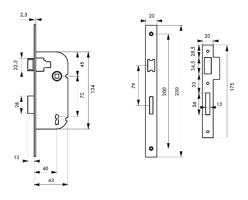Serrure encastrable pour porte intérieure - pêne dormant et demi-tour réversible - V/BR - Réf : 00931102 - Marque THIRARD_1