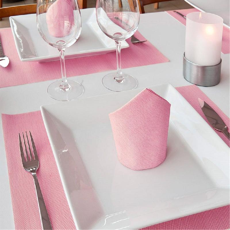 Set de table intissé tramé fuchsia 30x40cm - par 800_1