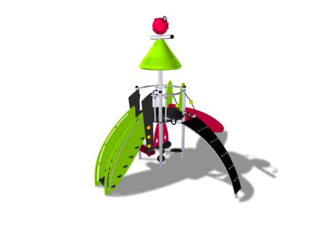 Structure multi-activités métallique Etnik Reine Charlotte - LD1EK0060 - Ludoparc - 2 à 8 ans - Hauteur 4,05m - Inox_1