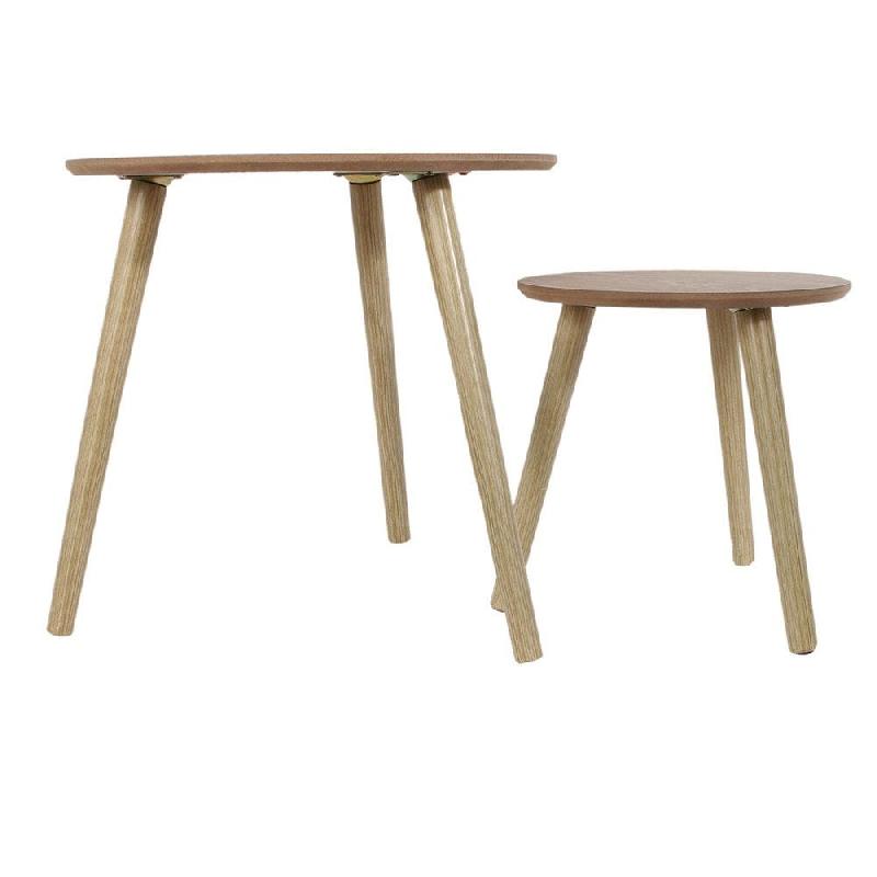 Tables gigognes rondes - Ø 48 x H 45 + Ø 33 x H 40 cm - par 2_1