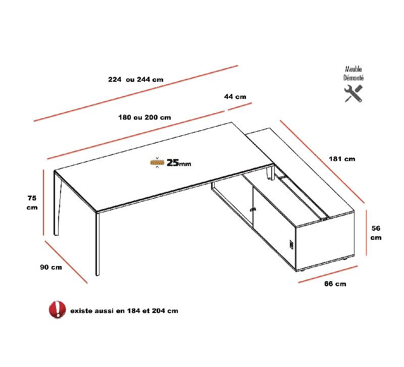 Bureau manager X5 avec meuble retour intégré - Officity - 224, Anthracite, Eucalyptus 53_1
