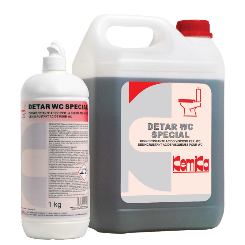 Kemika detar wc special detergent desincrustant acide visqueux pour wc ph 1.0 ± 0.5 lacon de1l_1