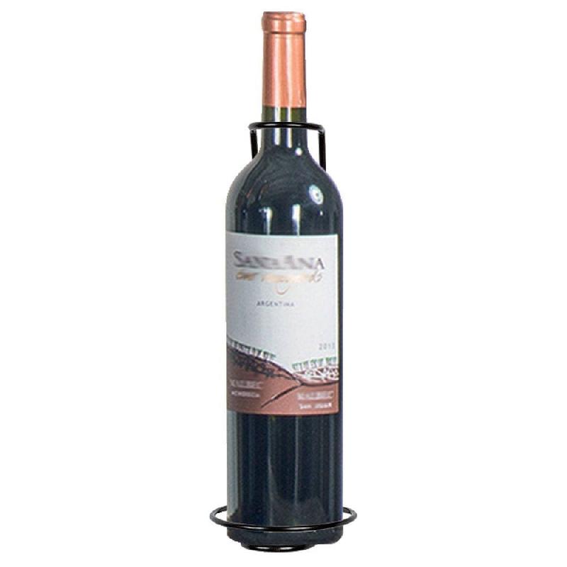 Porte-bouteille noir - 28cm - Fixation murale en acier_1