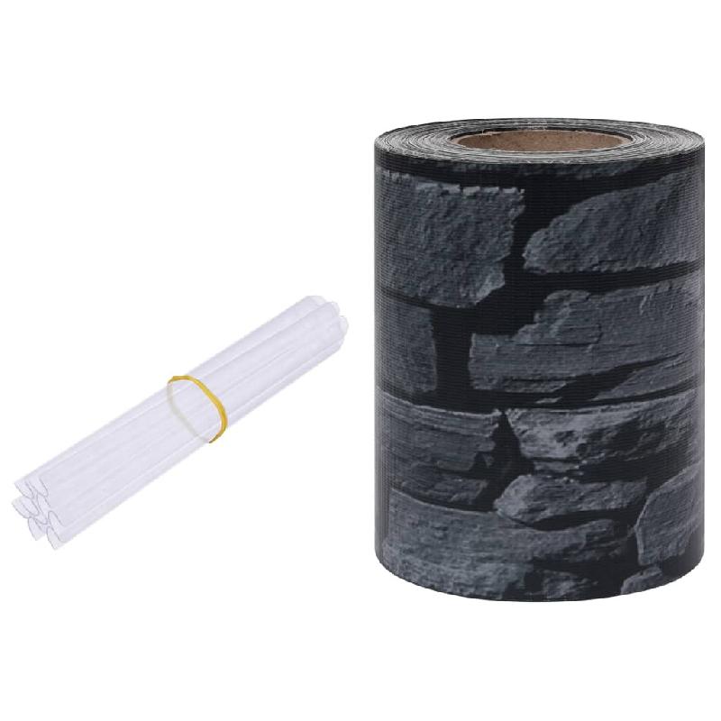 Vidaxl écran d'intimité de jardin pvc 35x0,19m gris d'aspect de pierre 147864_1