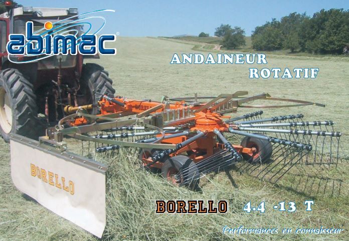 Borello 4.4T - Andaineur rotatif Abimac - 4,20 m de largeur de travail, boîte en bain d'huile, 13 bras_1