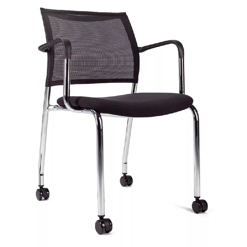 Fauteuil visiteur avec accoudoirs et empilable So Côme - V30, Patins, Vinyl_1