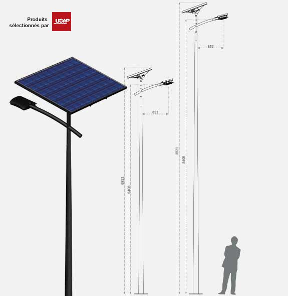Lampadaire urbain solaire smartlight 6.1 - 8.1 / led / en acier galvanisé_0