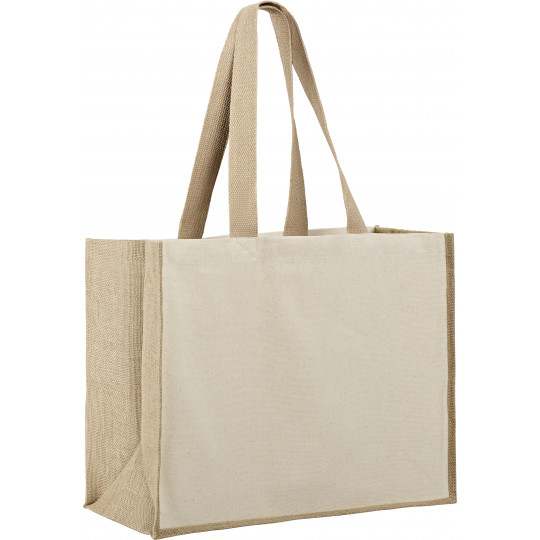 Sac Bi-Matière - Tote bag coton 320grs avec soufflets jute - Sunset SUNSE001/001_1