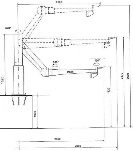 Bras de chargement BNT - moteur électrique, pompe oléo dynamique, 300 kg, inox_1