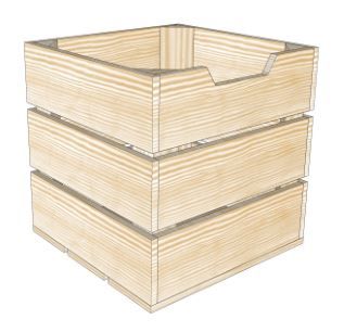 Eket - caisses en bois Simply a Box - L30 x H30 x P29 cm - bois brut et 6 coloris lasure à l'eau_0
