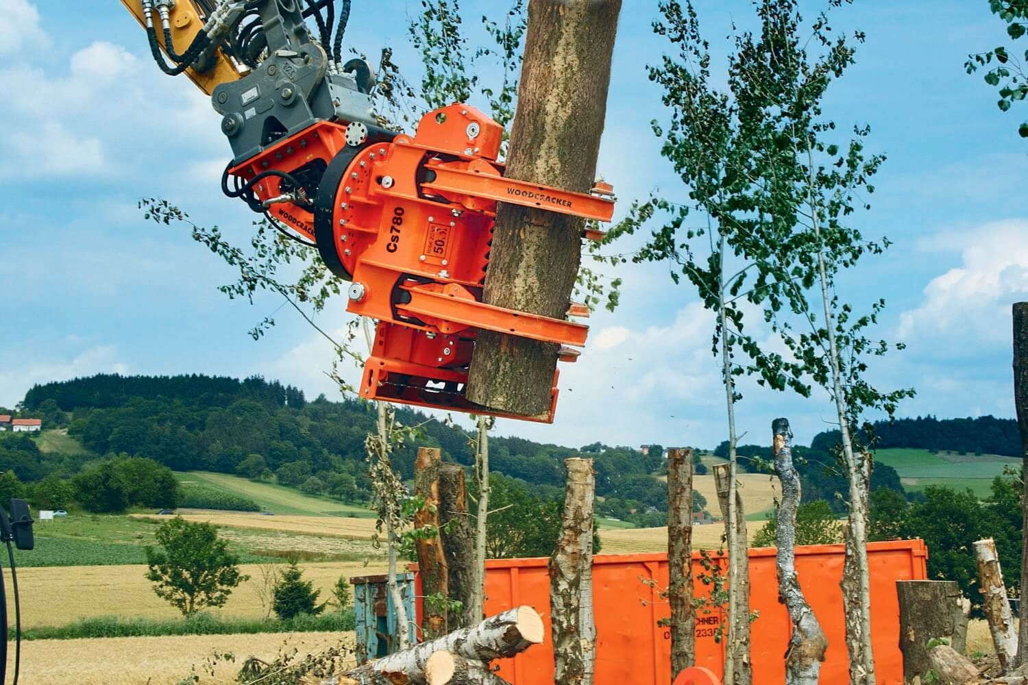 Grappin coupeur forestier Woodcracker CS - diamètre de coupe 580 à 750 mm - ouverture 1430 à 1600 mm - acier Hardox ultra-robuste_1
