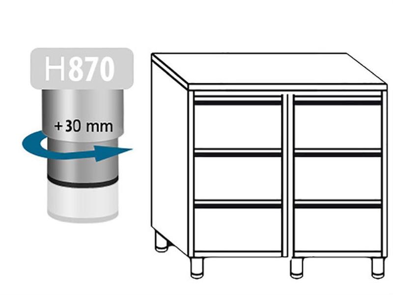 Meuble inox central 6 tiroirs profondeur 700 x 1000 mm_1