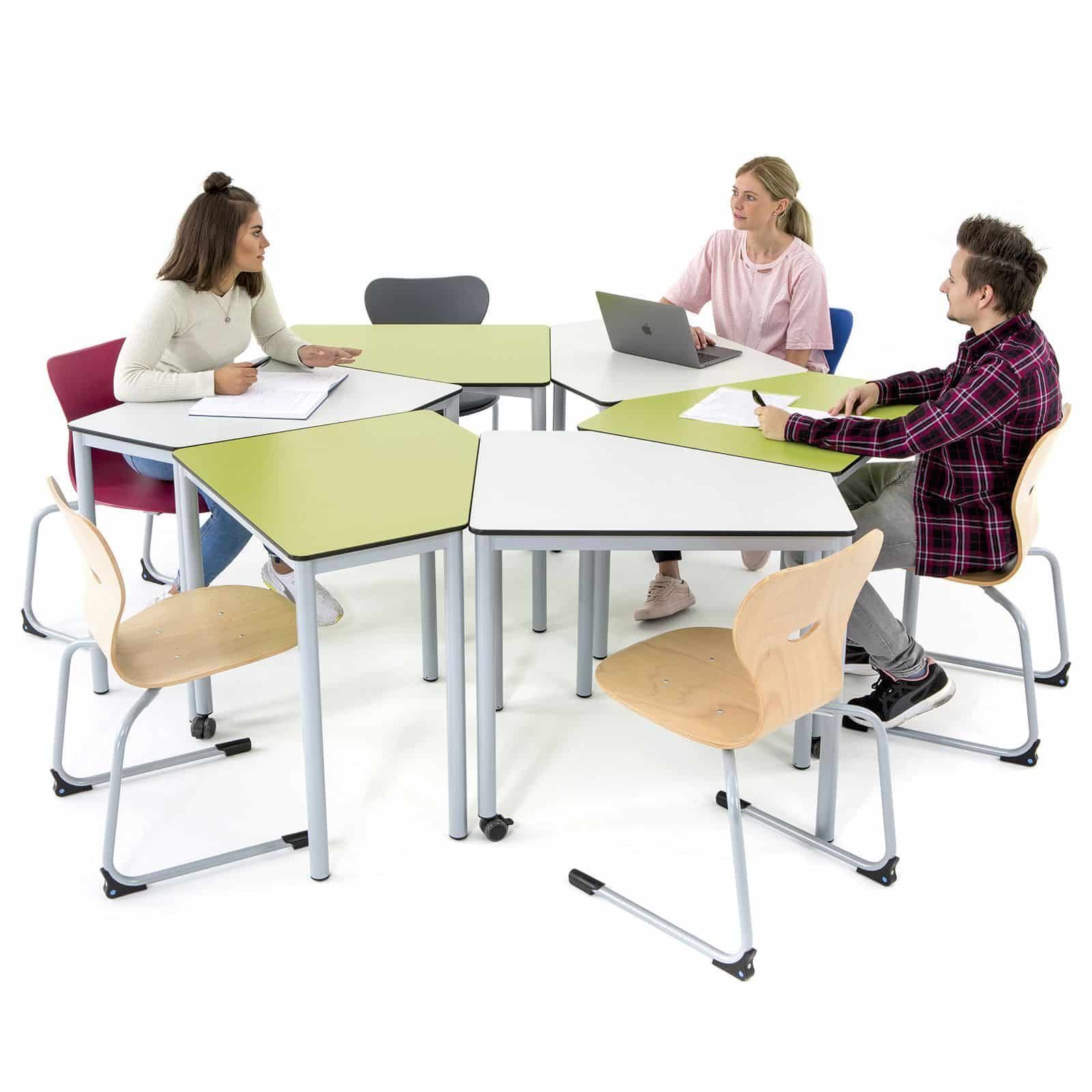 Table scolaire modulable EWT.5-100 - Table pentagonale pour classe flexible - Plateau HPL_2