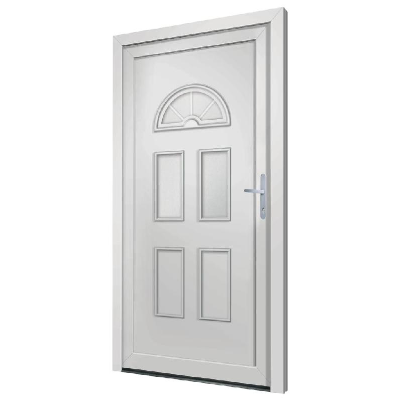 Vidaxl porte d'entrée blanc 98x208 cm pvc 3187919_1