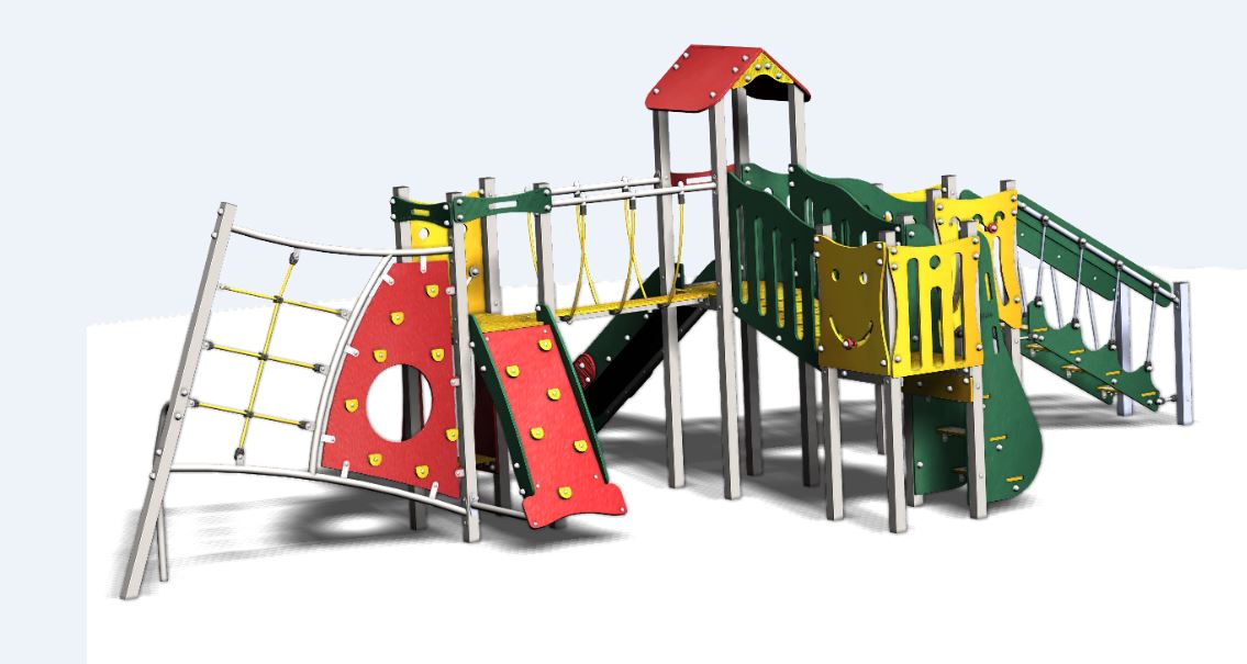 Structure de jeux combinées en inox - 4 tours - Gamme Neo - NEO41201I - Crea Equipements_1