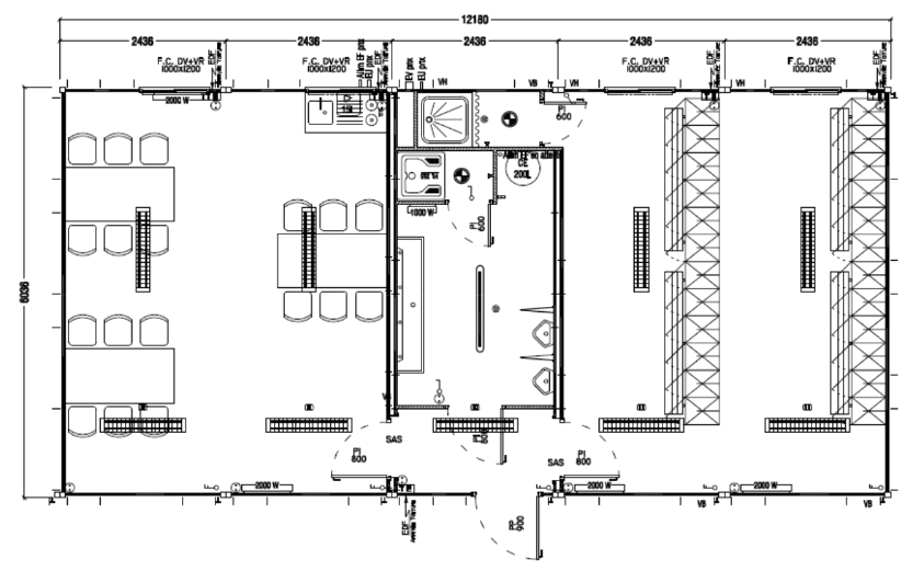 Bungalow de chantier domino 15 m2 base de vie_1