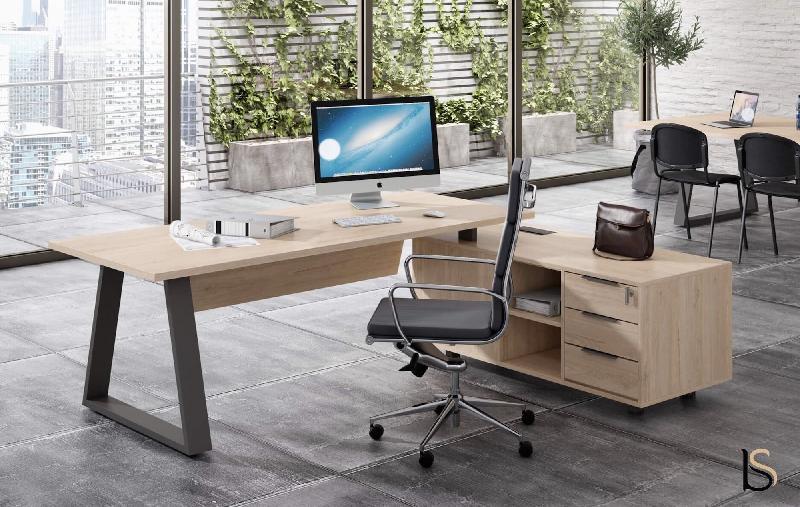 Bureau avec meuble d'angle Pyramid - 210, Blanc, Droite_0
