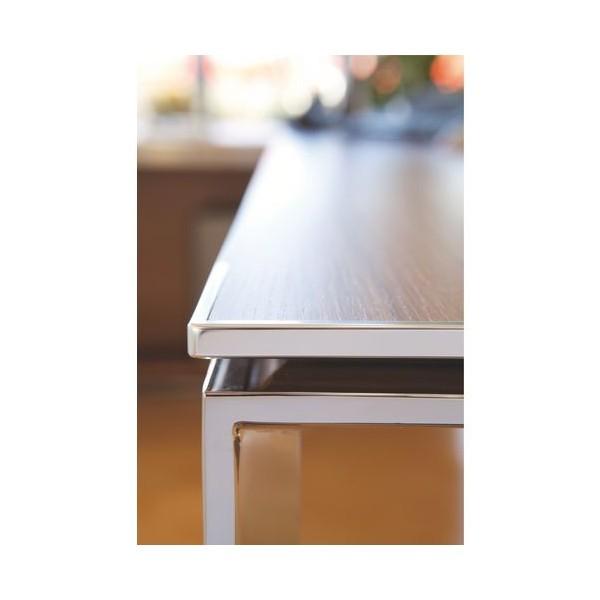 Bureau droit X7 avec piètements chromés - Officity. - 180, Blanc_1