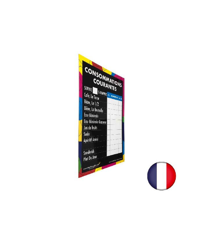 Panneau d'affichage moderne - Consommations courantes - 61 x 41 cm - Référence : REG600-11P_1
