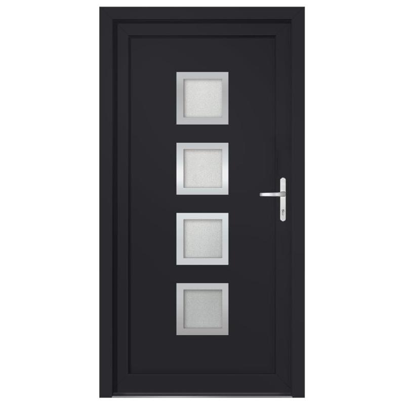 Vidaxl porte d'entrée anthracite 88x200 cm pvc 3187855_1