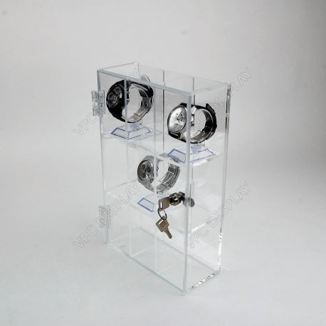 VMB0123 - Vitrine plexi sécurisée 9 casiers - Meuble présentoir avec serrure - Ht 32cm x Larg 20cm x Prof 8.5cm_1