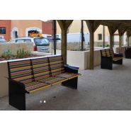 Assise et fauteuil de ville en acier - Esquirol - Personnalisable par découpe laser ou sérigraphie couleur_1