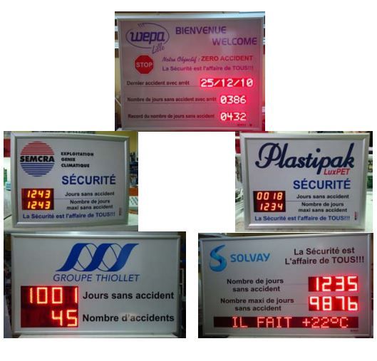 Panneau d'affichage de sécurité et gestion de nombre de jours sans accidents dans les entreprises - INTSNBJSA_2