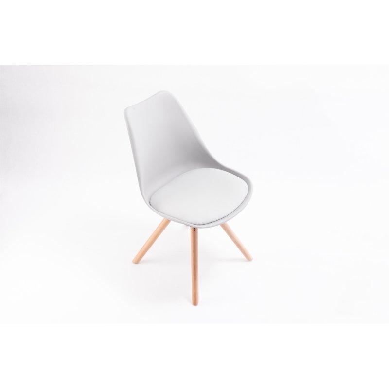 Lot de 2 chaises Sando - polypropylène gris avec pieds en bois - design chic et moderne_1