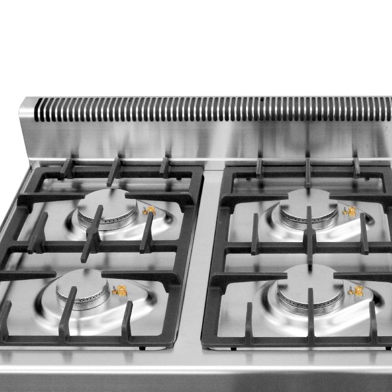 Cuisinière à gaz - 23 kW - 4 brûleurs - incl. Soubassement avec 2 portes  - Mario 700 | GGM -GHK873M-GK866T_1